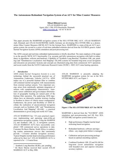 The Autonomous Redundant Navigation System of an AUV for Mine ...