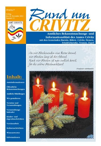 „Seelennahrung MV“ Dezember 2012 - Amt Crivitz