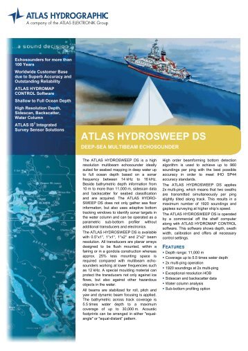 ATLAS HYDROSWEEP DS - Odom Hydrographic Systems Inc.