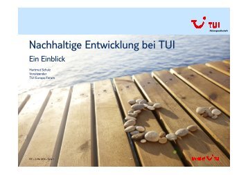 Nachhaltige Entwicklung bei TUI