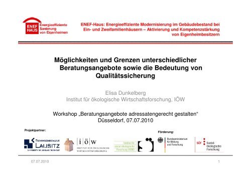 Qualitätssicherung - Institut für ökologische Wirtschaftsforschung