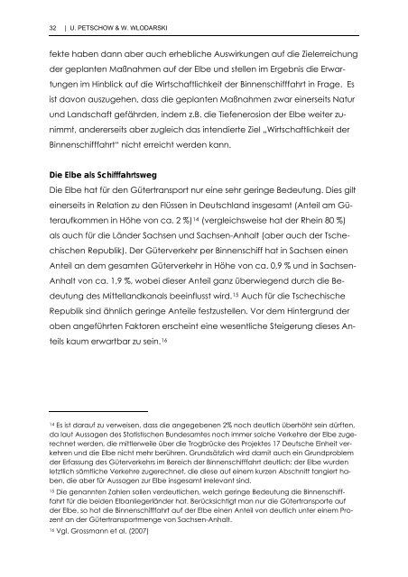 Stand und Potenziale der Elbe-Binnenschifffahrt - Institut für ...