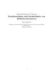 Strahlenschäden und Strahlenhärte von Halbleiterdetektoren