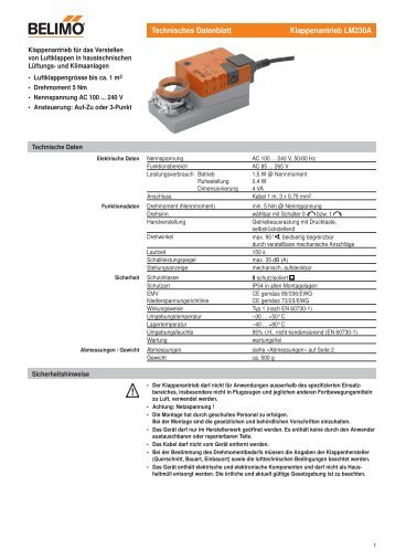 Klappen-Stellantriebe 230V