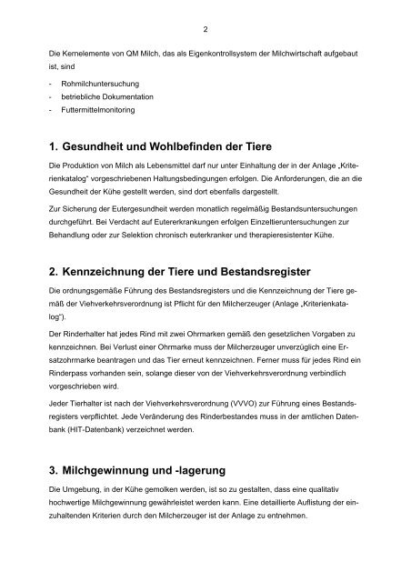 Qualitätsmanagement Milch (QM Milch) Grundsätzliches