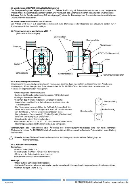 Radialventilatoren Baureihe VRE  - Mietzsch GmbH Lufttechnik ...