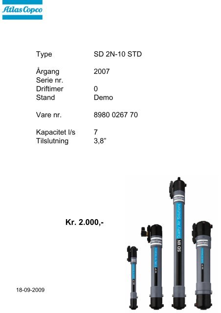 Type GA15P-10 - Atlas Copco Kompressorteknik A/S