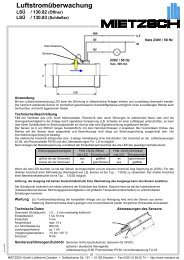 Luftstromüberwachung LSÜ - Mietzsch GmbH Lufttechnik Dresden