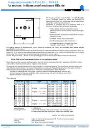 Frequency inverters FU 0,25 ... 15,0 EX for  motors in flameproof ...