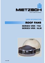 Roof fans Series VRR - Mietzsch GmbH Lufttechnik Dresden