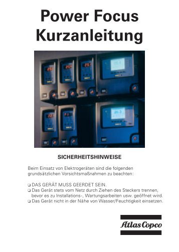 Power Focus Kurzanleitung - Atlas Copco