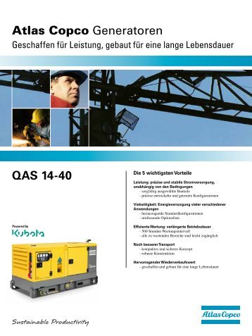 QAS 14-40 Atlas Copco Generatoren - Atlas Copco GmbH