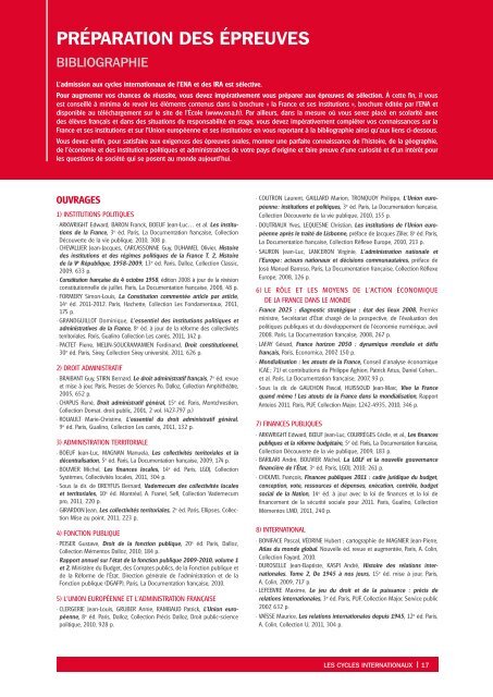 Brochure Cycles Internationaux 2013 - Ena
