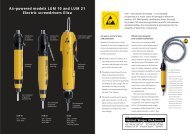 Air-powered models LUM 10 and LUM 21 Electric screwdrivers Eliza