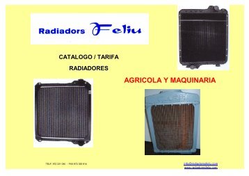 catalogo / tarifa radiadores agricola y maquinaria - Radiadores Feliu