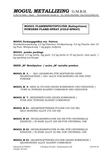 M.500000.1 Pulver Kaltspritzen Übersicht DE - Mogul Metallizing