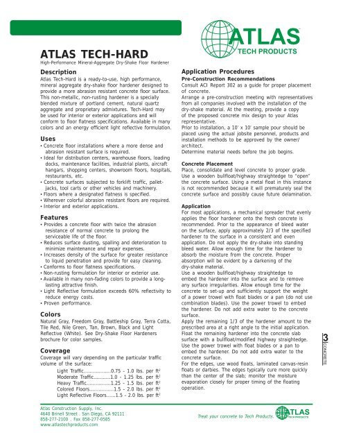ATLAS TECH-HARD - Atlas Construction Supply, Inc