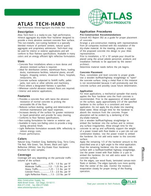 ATLAS TECH-HARD - Atlas Construction Supply, Inc