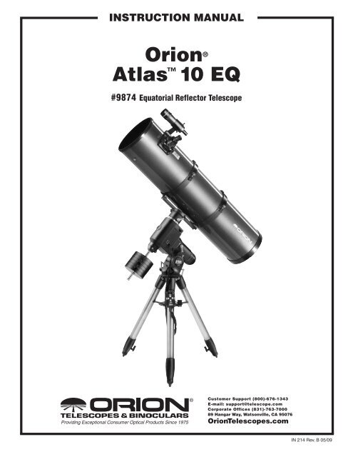 orion® atlas™ 10 EQ - Oceanside Photo and Telescope