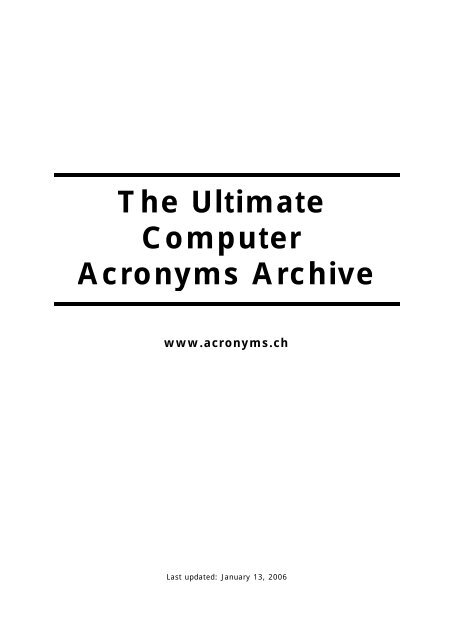 The Ultimate Computer Acronyms Archive Allserv Wiki