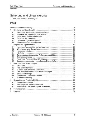 Scherung und Linearisierung