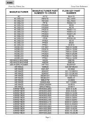 manufacturer part number to cross - Flow Ezy Filters