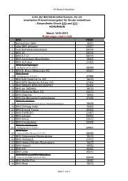 Liste der teilnehmenden Kassen - Kinder- & Jugendärzte im Netz