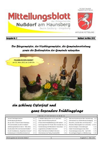 Palmbuschen-Markt - Gemeinde - Nußdorf am Haunsberg ...