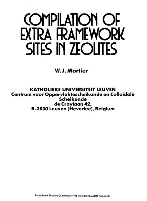 Compilation of Extra Framework Sites in Zeolites - IZA Structure ...
