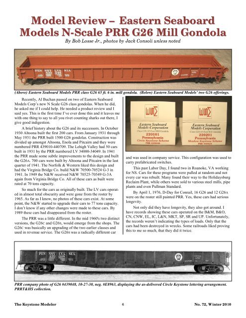 Winter 2010 - Pennsylvania Railroad Technical and Historical Society