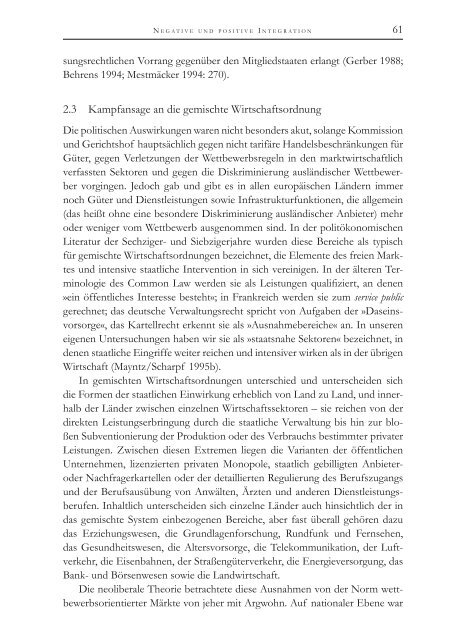 Die Politische Ökonomie der europäischen Integration - MPIfG