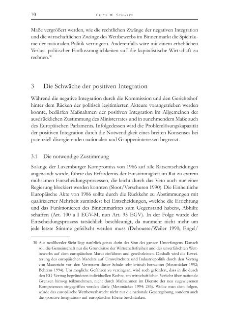 Die Politische Ökonomie der europäischen Integration - MPIfG