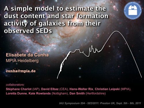 A simple model to estimate the dust content and star formation ...