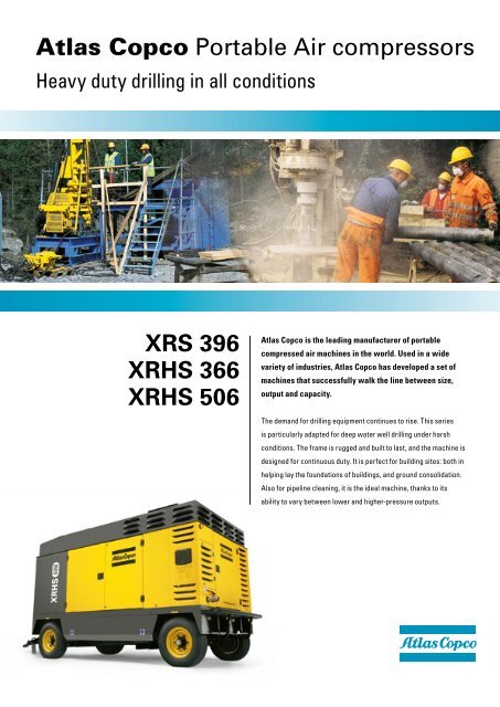 XRS 396 XRHS 366 XRHS 506 Atlas Copco Portable Air compressors
