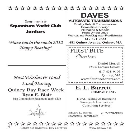 BRAINTREE YACHT CLUB - Quincy Bay Race Week Association