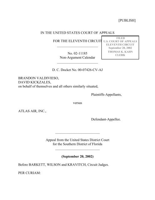 Brandon Valdivieso v. Atlas Air, Inc. - Court of Appeals - 11th Circuit