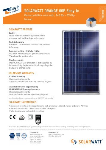 SOLARWATT ORANGE 60P Easy-In.indd