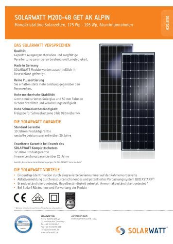 solarwatt m200-48 get ak alpin allgemeine daten - MP-Tec