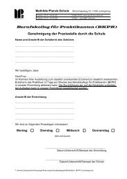 Genehmigung der Praxisstelle durch die Schule - Mathilde-Planck ...