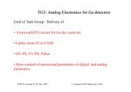 TG3: Analog Electronics for Ge detectors