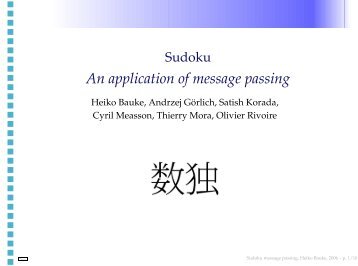 Sudoku - An application of message passing