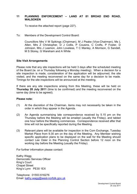11/00713/F - Borough Council of King's Lynn & West Norfolk
