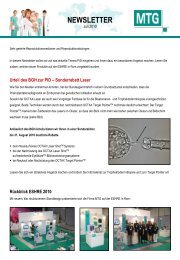 newsletter - MTG - Medical Technology Vertriebs-GmbH