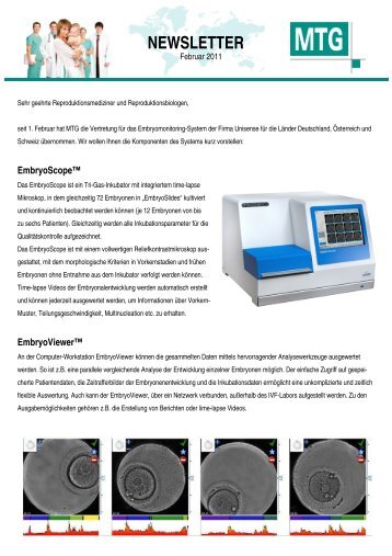 NEWSLETTER - MTG - Medical Technology Vertriebs-GmbH