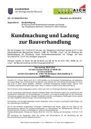 Kundmachung und Ladung zur Bauverhandlung - Marktgemeinde ...