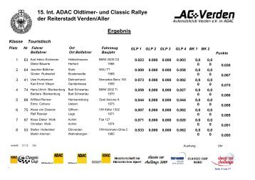 15. Int. ADAC Oldtimer- und Classic Rallye der ... - AC Verden