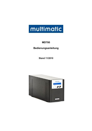 MD700 Bedienungsanleitung - multimatic