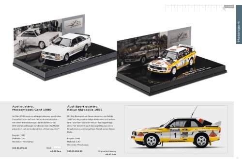 Audi collection Miniaturen