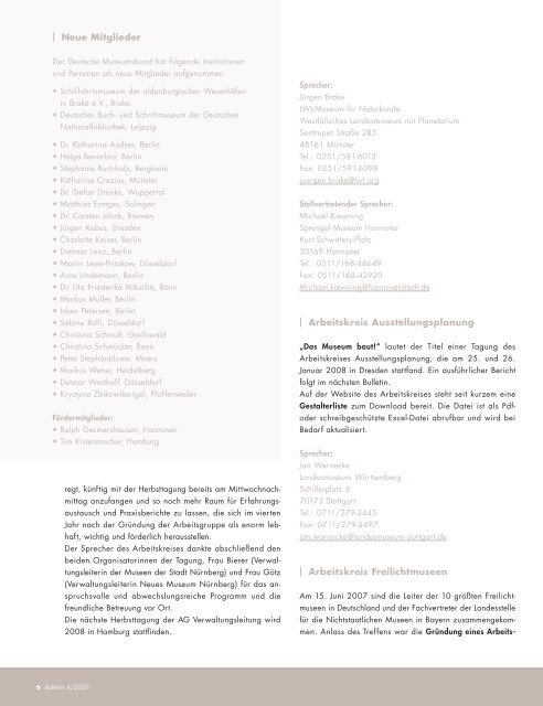 Bulletin - Deutscher Museumsbund