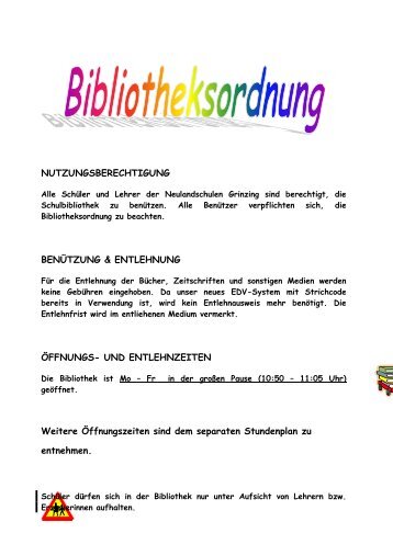 Bibliotheksordnung - Neulandschule